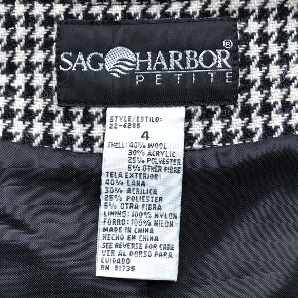 Sag Harbor Black & White Houndstooth Dress Size 4P - Picture 5 of 16